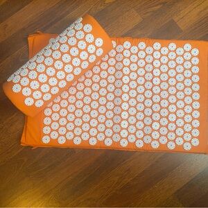 Orange Acupressure Mat and Pillow Set